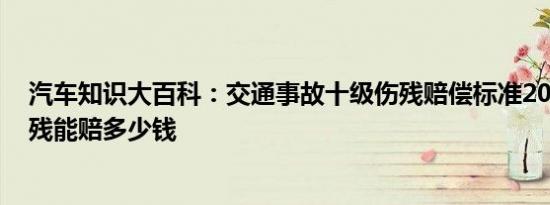 汽车知识大百科：交通事故十级伤残赔偿标准2021 十级伤残能赔多少钱