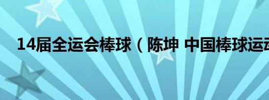 14届全运会棒球（陈坤 中国棒球运动员）