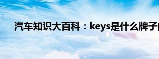 汽车知识大百科：keys是什么牌子的车