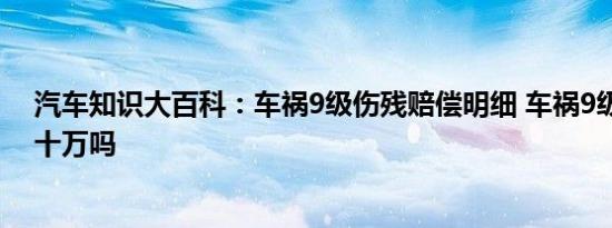 汽车知识大百科：车祸9级伤残赔偿明细 车祸9级伤残能赔十万吗