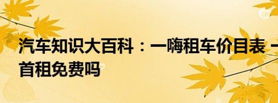 汽车知识大百科：一嗨租车价目表 一嗨租车首租免费吗