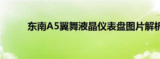 东南A5翼舞液晶仪表盘图片解析