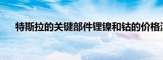 特斯拉的关键部件锂镍和钴的价格演变