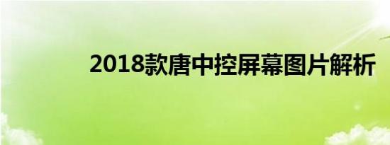 2018款唐中控屏幕图片解析