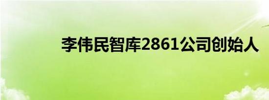 李伟民智库2861公司创始人