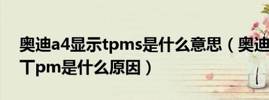 奥迪a4显示tpms是什么意思（奥迪a4l显示丅pm是什么原因）