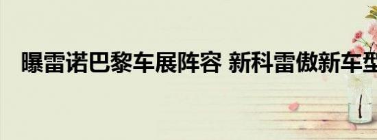 曝雷诺巴黎车展阵容 新科雷傲新车型领衔