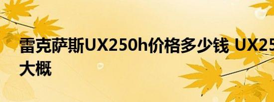 雷克萨斯UX250h价格多少钱 UX250h售价大概