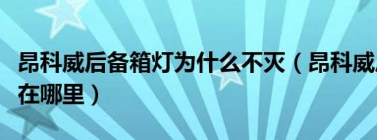 昂科威后备箱灯为什么不灭（昂科威后备箱灯在哪里）