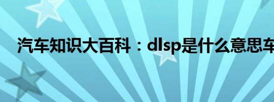 汽车知识大百科：dlsp是什么意思车上的