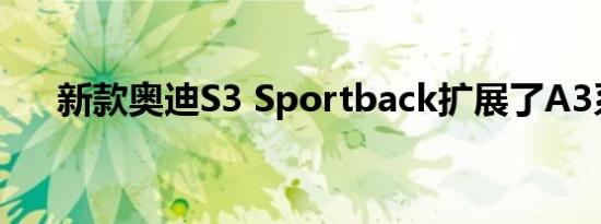 新款奥迪S3 Sportback扩展了A3系列