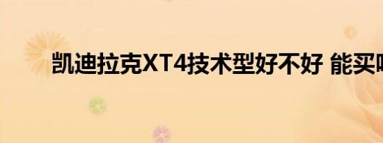 凯迪拉克XT4技术型好不好 能买吗 