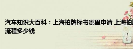 汽车知识大百科：上海拍牌标书哪里申请 上海拍牌标书购买流程多少钱