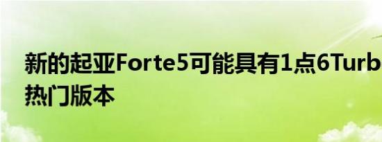 新的起亚Forte5可能具有1点6Turbo引擎的热门版本