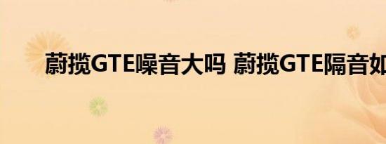 蔚揽GTE噪音大吗 蔚揽GTE隔音如何