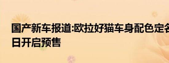 国产新车报道:欧拉好猫车身配色定名 9月25日开启预售