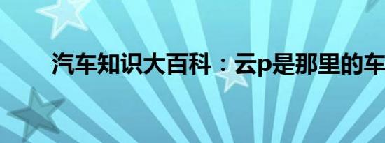 汽车知识大百科：云p是那里的车牌