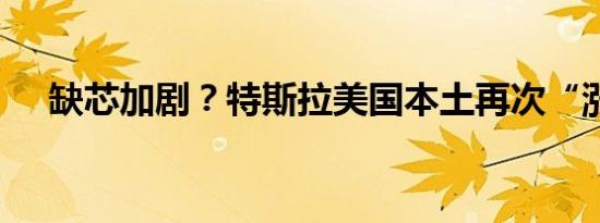 缺芯加剧？特斯拉美国本土再次“涨价”