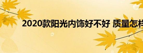 2020款阳光内饰好不好 质量怎样 