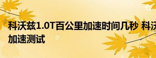 科沃兹1.0T百公里加速时间几秒 科沃兹325T加速测试