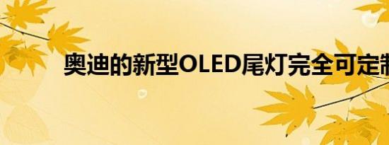 奥迪的新型OLED尾灯完全可定制