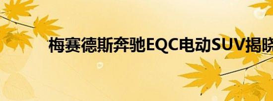 梅赛德斯奔驰EQC电动SUV揭晓