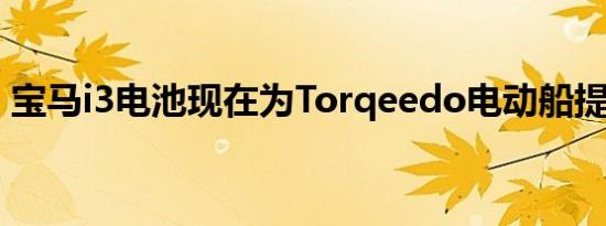 宝马i3电池现在为Torqeedo电动船提供动力