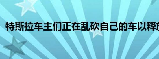 特斯拉车主们正在乱砍自己的车以释放性能