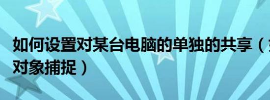 如何设置对某台电脑的单独的共享（如何设置对象捕捉）