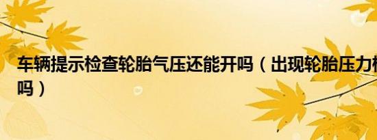 车辆提示检查轮胎气压还能开吗（出现轮胎压力检查还能开吗）