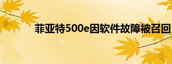 菲亚特500e因软件故障被召回