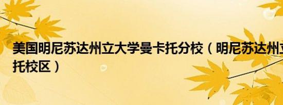 美国明尼苏达州立大学曼卡托分校（明尼苏达州立大学曼卡托校区）