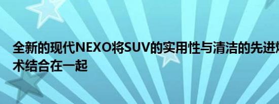 全新的现代NEXO将SUV的实用性与清洁的先进燃料电池技术结合在一起