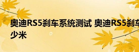 奥迪RS5刹车系统测试 奥迪RS5刹车距离多少米 