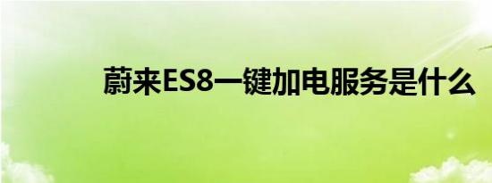 蔚来ES8一键加电服务是什么 