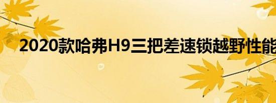 2020款哈弗H9三把差速锁越野性能测试