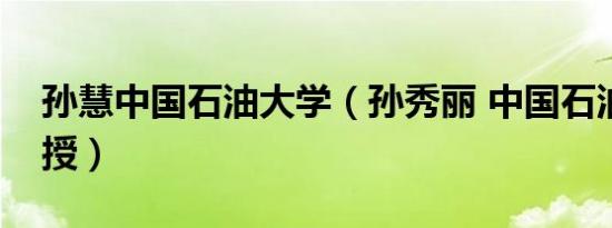 孙慧中国石油大学（孙秀丽 中国石油大学教授）