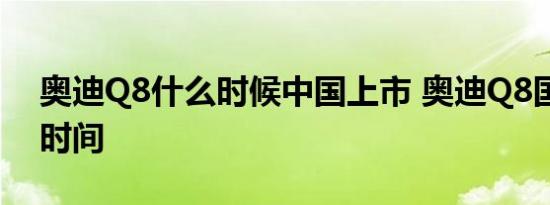 奥迪Q8什么时候中国上市 奥迪Q8国内上市时间