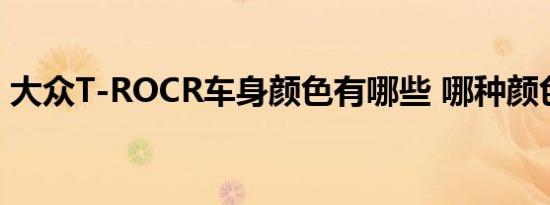 大众T-ROCR车身颜色有哪些 哪种颜色好看 