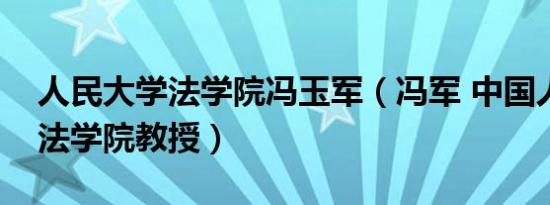 人民大学法学院冯玉军（冯军 中国人民大学法学院教授）