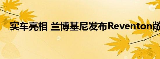 实车亮相 兰博基尼发布Reventon敞篷版