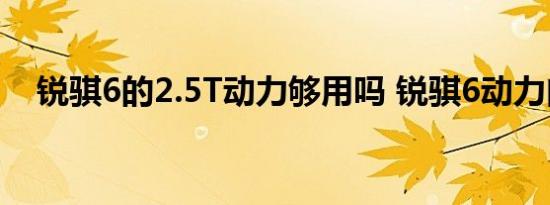 锐骐6的2.5T动力够用吗 锐骐6动力肉吗 