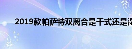 2019款帕萨特双离合是干式还是湿式