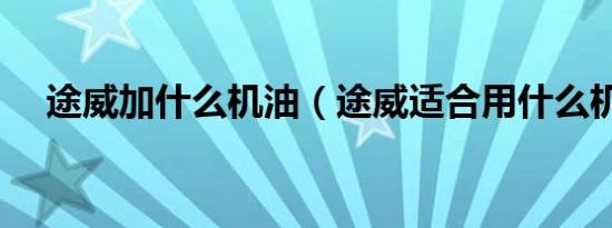 途威加什么机油（途威适合用什么机油）