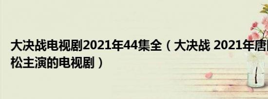 大决战电视剧2021年44集全（大决战 2021年唐国强、王劲松主演的电视剧）