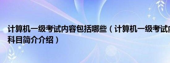 计算机一级考试内容包括哪些（计算机一级考试内容有哪些科目简介介绍）