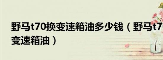 野马t70换变速箱油多少钱（野马t70多久换变速箱油）