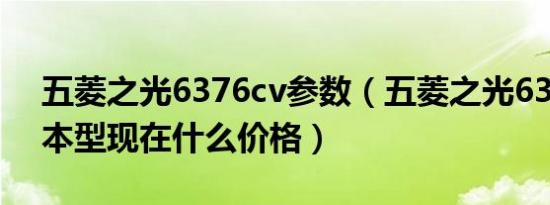 五菱之光6376cv参数（五菱之光6376c3基本型现在什么价格）