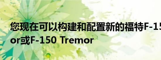 您现在可以构建和配置新的福特F-150 Raptor或F-150 Tremor