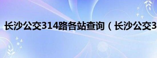 长沙公交314路各站查询（长沙公交314路）